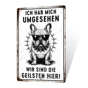 Divertente Targa in Metallo con Scritta 'Chicken I Looked We're Coolest Here', Decorazione Murale a Tema Birra e Feng Shui, Colori Personalizzabili 20x30cm - Product Image 6