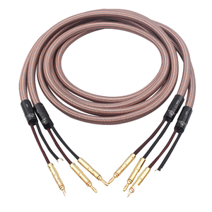 Accuphase Câble de connexion audio en cuivre monocristallin Fever 1 paire 4 4 fiches banane 2m <span class=keywords><strong>3m</strong></span> pour lecteurs DVD projecteurs haut-parleurs - Product Image 1