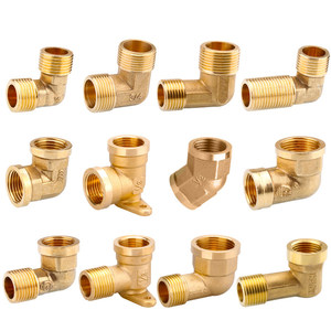 Raccord de tuyauterie en laiton, coude à oreilles tombantes à 90 degrés / coude mural G1/2 femelle x G1/2 femelle pour système de douche et raccordement de chauffe-eau - Product Image 6
