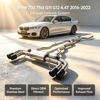 Système d'échappement Catback à soupapes en acier inoxydable pour BMW 750 750i G11 G12 4.4T 2016-2022, sortie quadruple, pièces de tuning de luxe