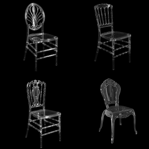 Chaises Napoléon Chiavari en résine transparente en gros pour mariages, fêtes et hôtels – Chaises Chiavari en acrylique transparent pour hôtels - Product Image 2