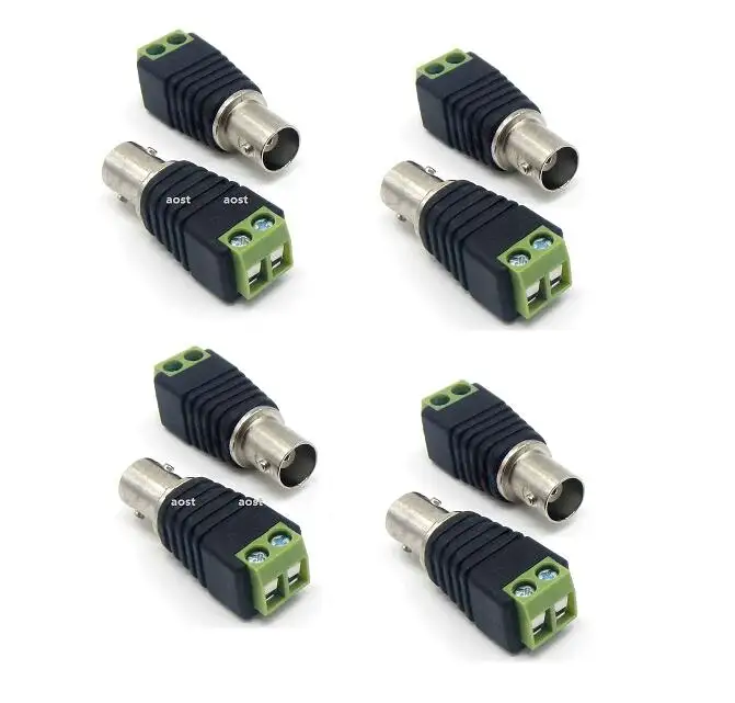 Preço de fábrica Coaxial Cat5 para BNC Conectores Fêmea Video Plug Adaptador BNC Plug UTP Vídeo Balun Conector