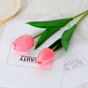 Di alta qualità serie rossa di simulazione tulipani fiori adatti per case di nozze festa decorazione festa fiori artificiali tulipano - Product Image 5