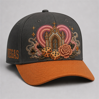 Cappellino da Baseball Personalizzato con Stampa Old English, 5 Pannelli, Visiera Curva, Stile Dad Hat, Streetwear West Coast, Vendita all'Ingrosso, MOQ Basso