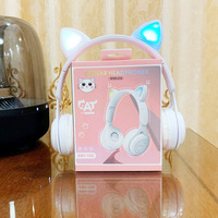 Murah Y08 Headphone Nirkabel LED Telinga Kucing Lampu Bernapas Headset Lucu Earphone Permainan Auriculares Inalambricos De Oreja De Gato