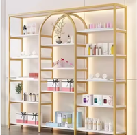 Étagère de présentation multi-niveaux au sol pour salon de beauté, style nordique minimaliste, pour colle à ongles, produits de soin et cosmétiques