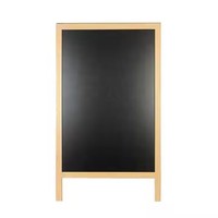 Panneau publicitaire double face en bois sur pied pour extérieur, idéal pour bar, restaurant, café – Personnalisable avec logo et tableau noir pour menu