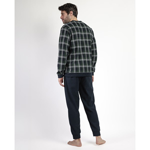 ADMAS MAGNIFIC Pijama de manga larga para hombre con tela verde esmeralda Cómodo y elegante - Product Image 2