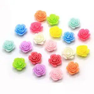 Nieuwe Geen Gat Hars Camellia Bloemen Flat Back Rose Cabochon Plaksteen Diy Sieraden Craft Decoratie 11/18/24mm