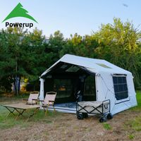 Tente de camping gonflable haut de gamme de 8 m² en Oxford, abri de glamping extérieur, tente pneumatique blanche lune avec fenêtre d'aération, fabrication