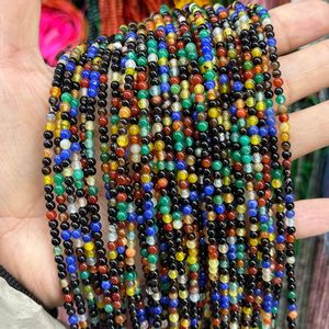 Perles rondes de 3 mm, fabricant de pierres naturelles, <span class=keywords><strong>agate</strong></span> <span class=keywords><strong>bleue</strong></span>, blanche, jaune, cristal, pierre précieuse, perles en vrac pour la fabrication de bijoux - Product Image 4