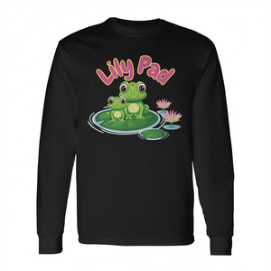 Frog Lily <b>Pad</b> Toddler Kids Long Sleeve T-<b>Shirt</b> With Cute Frogs Design For Children - Product Image 2
