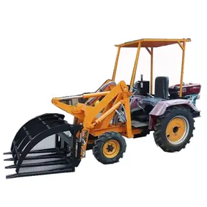 Vente directe d'usine mini tracteur chargeur grappin à bois chargeur machine à roues chargeur