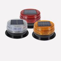 Luz LED Solar Estroboscópica Intermitente de Advertencia Baliza de Carretera Magnética para Techo de Coche