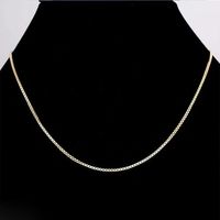 Collier chaîne à maillons carrés en or jaune 18 carats Xinfly Au750, vente en gros, résistant au ternissement, imperméable, motif géométrique, vendu au gramme