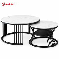 Ensemble de tables basses en métal de style luxe léger, minimalistes, modernes, multifonctionnelles, grandes et petites, emboîtables