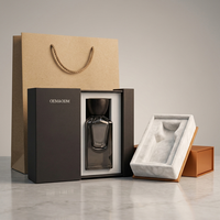 Flacon de parfum en verre de luxe personnalisé à fond épais avec bouchon en bois, grande quantité, 50 ml, 100 ml, flacon de parfum vide avec boîte