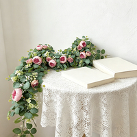 Arche de fleurs artificielles de luxe pour mariage, composition florale de pivoines pour toile de fond de mariage, décoration de fête, fleurs artificielles