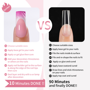 <span class=keywords><strong>Best</strong></span> Verkopende Custom Ontworpen Luxe Diamant Valse Nagels Full-Cover Medium Vierkant Handgemaakt 3d Bloem Strass Gel Franse Pers - Product Image 4