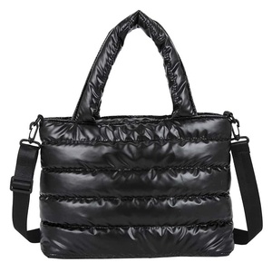 <b>White</b> Quilted Tote <b>Bag</b> Large Size Waterproof Polyester Material Women's Shoulder <b>Bag</b> Daily Use Travel All Seasons - Product Image 3