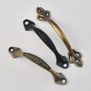 Furniture Handle Bridge Shape Zinc Alloy Antique Bronze <b>Black</b> Traditional Drawer Pulls - Product Image 1