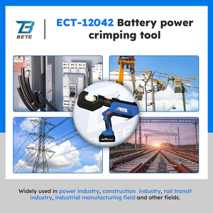 ECT-12042 12T 700bar Pince à sertir <span class=keywords><strong>hydraulique</strong></span> à batterie 42mm C-Head Rotation 360° Cu50-400mm2 Al300mm2 LCD Sans fil - Product Image 3