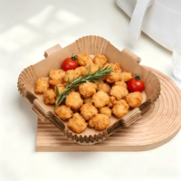 Papier sulfurisé carré jetable pour friteuse à air, double face, résistant à la graisse et aux fuites, résistant aux hautes températures, service d'emballage OEM