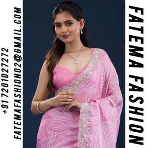 Sari traditionnel indien pakistanais de créateur pour femme, tenue de soirée, tendance, vente en gros, OEM, broderie lourde en filet papillon, lavable - Product Image 6
