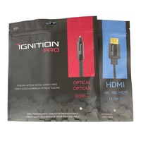 Sac en mylar noir mat étanche en plastique imprimé personnalisé sac d'emballage pour écouteurs câble USB zip-lock accessoires de téléphone