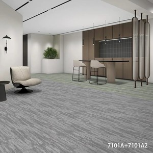 Dalles de moquette emboîtables longues à rayures linéaires avec support en <span class=keywords><strong>EVA</strong></span>, anti-taches et résistantes à l'usure, pour bureaux modernes et immeubles commerciaux - Product Image 3