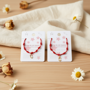 Braccialetto PULSERA C in Acciaio Inossidabile con Sette Nodi, Rosso, Fatto a Mano, Bracciale Charm alla Moda - Product Image 2