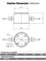 Sensor de fuerza de celda de carga multidimensional, componente de medición no calibrado, torsión de tensión de torsión, 500N, 1000N