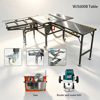 Scie à table pliable WJ600B à bras oscillant, certifiée CE, double moteur en cuivre, scie sans poussière, fabricant de scies professionnel avec plus de 30 ans d'expérience