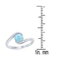 Anneau de nombril en larimar, anneau de forme ronde en larimar, anneau en pierre de larimar bleue naturelle