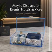 Table basse en acrylique bleu transparent sur mesure avec décoration dorée, design moderne multicouche multifonctionnel pour un rangement luxueux à la maison