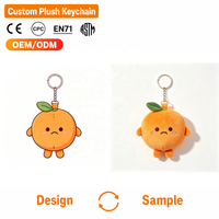 Porte-clés en peluche Citrus Expression, en coton PP doux, pendentif personnage orange, cadeau de fête, logo personnalisé, vente en gros