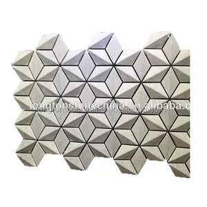 3D Cubo Hexagon Mosaico Branco Indoor Metope do Unglazed Telha Cerâmica