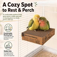 Plateforme en carton déchiquetable pour oiseaux, jouet à mâcher naturel pour perroquet, perchoir |   Jouet en papier rectangulaire sécurisé à fixer sur cage OEM&ODM