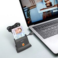 Lector de tarjetas inteligentes multifunción USB, Tarjeta SIM/IC/ID, ATM, chip EMV