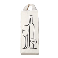Offre Spéciale Logo personnalisable couverture de bouteille de vin unique Portable Eco coton toile cordon pliant sac fourre-tout pour cadeau