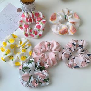 Toptan toplu 27 renk moda yaz saç bandı Bun baskılı kadınlar çilek ucuz saç kravat çocuklar Scrunchy sevimli Scrunchies meyve - Product Image 1