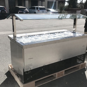 Thép không gỉ lạnh salad bar/lạnh thực phẩm bảng với hắt hơi bảo vệ, PAN bìa, và khay trượt - Product Image 3