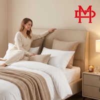 Base de Cama Moderna Baja, Tapizada en Cuero Genuino de Lujo, con Estructura de Madera y Garantía de 10 Años para Dormitorio de Villa