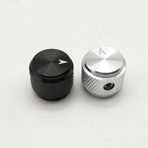 Benutzer definierter Durchmesser 12,5mm Schwarz Silber Massiver Aluminium-Steuer knopf Volumen Drehknopf Metall-Rändel knopf mit Pfeil anzeige - Product Image 5
