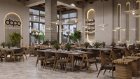 Table et chaises de café en bois de chêne moderne, mobilier de restaurant, sièges ronds durables pour café, ensemble de canapés, design de restaurant