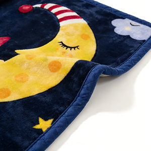 ผ้าห่มราเชลลายการ์ตูนน่ารักนุ่มพิเศษ ลายพระจันทร์และดวงดาว 100% โพลีเอสเตอร์ ผ้าห่มนุ่มหนานุ่มสำหรับเตียง - Product Image 6