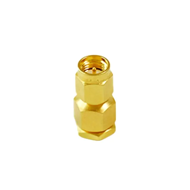 Gold plated SMA J5Z male rf connector to connect coaxial cables or microstrip in RF circuits