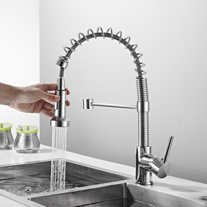 Single Handle Pull Out Sprayer Kitchen Tap Faucets Hot and Cold Water Pull <b>Down</b> Spring Kitchen Mixer AT9804 Kitchen Mixer - Product Image 2