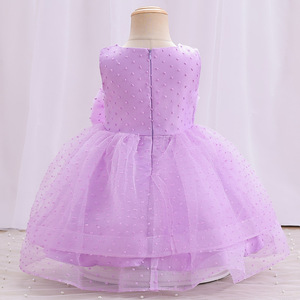 Robe Tutu Violette pour Bébé Fille, Robe de Demoiselle d'Honneur sans Bretelles Coupe A-Line avec Nœuds, Style Princesse, Robe de Célébration 100 Jours - Product Image 1