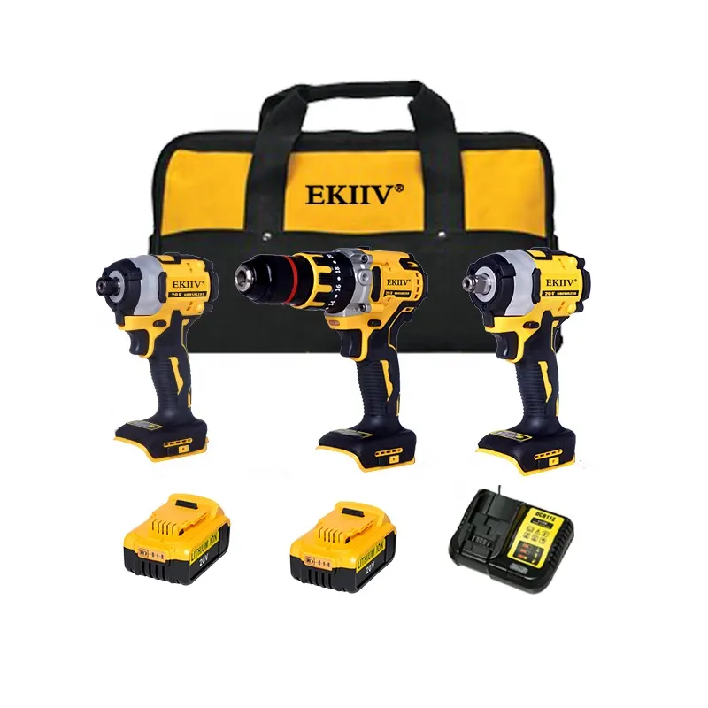 Original Sales For EKIIV Combo Power Tools 3 Kits Tool Set 20v 18v brushless Drills Cordless Drill